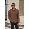 COOFANDY Mens Fleece Quarter Zip Pullover Long Sleeve Mock Turtleneck Sweatshirts Thermal Workout Golf Polo Shirt(Brown)