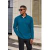 COOFANDY Mens Fleece Quarter Zip Pullover Long Sleeve Mock Turtleneck Sweatshirts Thermal Workout Golf Polo Shirt(Dark Blue)