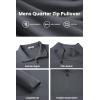 COOFANDY Mens Fleece Quarter Zip Pullover Long Sleeve Mock Turtleneck Sweatshirts Thermal Workout Golf Polo Shirt(Deep Grey)