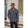 COOFANDY Mens Fleece Quarter Zip Pullover Long Sleeve Mock Turtleneck Sweatshirts Thermal Workout Golf Polo Shirt(Deep Grey)