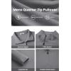 COOFANDY Mens Fleece Quarter Zip Pullover Long Sleeve Mock Turtleneck Sweatshirts Thermal Workout Golf Polo Shirt(Light Grey)