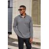 COOFANDY Mens Fleece Quarter Zip Pullover Long Sleeve Mock Turtleneck Sweatshirts Thermal Workout Golf Polo Shirt(Light Grey)