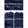 COOFANDY Mens Fleece Quarter Zip Pullover Long Sleeve Mock Turtleneck Sweatshirts Thermal Workout Golf Polo Shirt(Navy Blue)