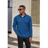 COOFANDY Mens Fleece Quarter Zip Pullover Long Sleeve Mock Turtleneck Sweatshirts Thermal Workout Golf Polo Shirt(Royal Blue)