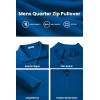 COOFANDY Mens Fleece Quarter Zip Pullover Long Sleeve Mock Turtleneck Sweatshirts Thermal Workout Golf Polo Shirt(Royal Blue)
