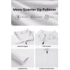 COOFANDY Mens Fleece Quarter Zip Pullover Long Sleeve Mock Turtleneck Sweatshirts Thermal Workout Golf Polo Shirt(White)