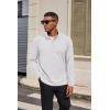 COOFANDY Mens Fleece Quarter Zip Pullover Long Sleeve Mock Turtleneck Sweatshirts Thermal Workout Golf Polo Shirt(White)