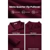 COOFANDY Mens Fleece Quarter Zip Pullover Long Sleeve Mock Turtleneck Sweatshirts Thermal Workout Golf Polo Shirt(Wine Red)