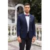 COOFANDY Men’s Floral Suit Jacket Embroidered Wedding Blazer Party Dinner Tuxedo(Navy Blue(pattern1))