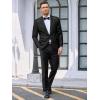 COOFANDY Men’s Floral Tuxedo Jacket Jacquard Suit Jacket Slim Fit Blazer for Wedding, Prom, Dinner(Black)