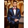 COOFANDY Men’s Floral Tuxedo Jacket Jacquard Suit Jacket Slim Fit Blazer for Wedding, Prom, Dinner(Blue)