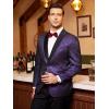 COOFANDY Men’s Floral Tuxedo Jacket Jacquard Suit Jacket Slim Fit Blazer for Wedding, Prom, Dinner(Purple)
