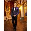 COOFANDY Men’s Floral Tuxedo Jacket Jacquard Suit Jacket Slim Fit Blazer for Wedding, Prom, Dinner(Purple)