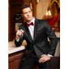 COOFANDY Men’s Floral Tuxedo Jacket Jacquard Suit Jacket Slim Fit Blazer for Wedding, Prom, Dinner(Type02-black)