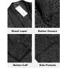 COOFANDY Men’s Floral Tuxedo Jacket Jacquard Suit Jacket Slim Fit Blazer for Wedding, Prom, Dinner(Type02-black)