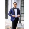 COOFANDY Men’s Floral Tuxedo Jacket Jacquard Suit Jacket Slim Fit Blazer for Wedding, Prom, Dinner(Type02-blue)