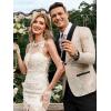 COOFANDY Men’s Floral Tuxedo Jacket Jacquard Suit Jacket Slim Fit Blazer for Wedding, Prom, Dinner(Type02-champagne)