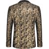 COOFANDY Men’s Floral Tuxedo Jacket Jacquard Suit Jacket Slim Fit Blazer for Wedding, Prom, Dinner(Type02-gold)