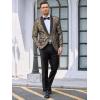 COOFANDY Men’s Floral Tuxedo Jacket Jacquard Suit Jacket Slim Fit Blazer for Wedding, Prom, Dinner(Type02-gold)