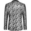 COOFANDY Men’s Floral Tuxedo Jacket Jacquard Suit Jacket Slim Fit Blazer for Wedding, Prom, Dinner(Type02-silver)