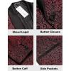 COOFANDY Men’s Floral Tuxedo Jacket Jacquard Suit Jacket Slim Fit Blazer for Wedding, Prom, Dinner(Wine Red)