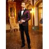 COOFANDY Men’s Floral Tuxedo Jacket Jacquard Suit Jacket Slim Fit Blazer for Wedding, Prom, Dinner(Wine Red)