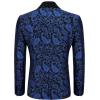 COOFANDY Men’s Floral Tuxedo Jacket Paisley Shawl Lapel Stylish Suit Blazer Jacket for Wedding, Dinner, Party, Prom(Black&blue)