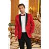 COOFANDY Men’s Floral Tuxedo Jacket Paisley Shawl Lapel Stylish Suit Blazer Jacket for Wedding, Dinner, Party, Prom(Red)