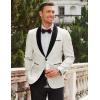 COOFANDY Men’s Floral Tuxedo Jacket Paisley Shawl Lapel Stylish Suit Blazer Jacket for Wedding, Dinner, Party, Prom(White)