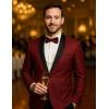COOFANDY Men’s Floral Tuxedo Jacket Paisley Shawl Lapel Stylish Suit Blazer Jacket for Wedding, Dinner, Party, Prom(Wine Red)