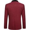 COOFANDY Men’s Floral Tuxedo Jacket Paisley Shawl Lapel Stylish Suit Blazer Jacket for Wedding, Dinner, Party, Prom(Wine Red)