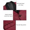 COOFANDY Men’s Floral Tuxedo Jacket Paisley Shawl Lapel Stylish Suit Blazer Jacket for Wedding, Dinner, Party, Prom(Wine Red)