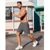 COOFANDY Men’s Gym Workout Athletic Shorts Running Jogger Quick Dry Lightweight Shorts with Zipper Pockets(Dark Grey)