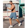 COOFANDY Men’s Gym Workout Athletic Shorts Running Jogger Quick Dry Lightweight Shorts with Zipper Pockets(Grey Blue)