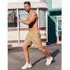 COOFANDY Men’s Gym Workout Athletic Shorts Running Jogger Quick Dry Lightweight Shorts with Zipper Pockets(Khaki)