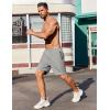 COOFANDY Men’s Gym Workout Athletic Shorts Running Jogger Quick Dry Lightweight Shorts with Zipper Pockets(Light Grey)