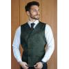 COOFANDY Mens Halloween Victorian Vest Steampunk Double Breasted Suit Vest Slim Fit Brocade Paisley Floral Waistcoat(Dark Green)