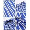 COOFANDY Men’s Hawaiian Matching Set Summer Beach 2 Piece Outfits Flower Button Down Shirts and Shorts Vacation Outfits(Blue & White Stripes)