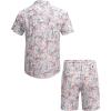 COOFANDY Men’s Hawaiian Matching Set Summer Beach 2 Piece Outfits Flower Button Down Shirts and Shorts Vacation Outfits(Tie Dye Mix)