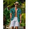 COOFANDY Mens Hawaiian Shirt Short Sleeve Button Down Shirts Tropical Floral Summer Beach Shirts(Green)