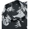 COOFANDY Men’s Hawaiian Shirt Short Sleeve Casual Button Down Tropical Summer Beach Aloha Shirts(Black / White Pineapple)