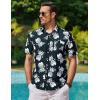 COOFANDY Men’s Hawaiian Shirt Short Sleeve Casual Button Down Tropical Summer Beach Aloha Shirts(Black / White Pineapple)