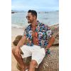 COOFANDY Men’s Hawaiian Shirt Short Sleeve Casual Button Down Tropical Summer Beach Aloha Shirts(Black-colorful Flowers)