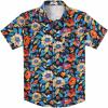 COOFANDY Men’s Hawaiian Shirt Short Sleeve Casual Button Down Tropical Summer Beach Aloha Shirts(Black-colorful Flowers)
