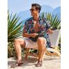 COOFANDY Men’s Hawaiian Shirt Short Sleeve Casual Button Down Tropical Summer Beach Aloha Shirts(Black-colorful Flowers)