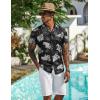 COOFANDY Men’s Hawaiian Shirt Short Sleeve Casual Button Down Tropical Summer Beach Aloha Shirts(Black-pineapple)