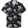 COOFANDY Men’s Hawaiian Shirt Short Sleeve Casual Button Down Tropical Summer Beach Aloha Shirts(Black-pineapple)