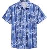 COOFANDY Men’s Hawaiian Shirt Short Sleeve Casual Button Down Tropical Summer Beach Aloha Shirts(Blue-plam Leaves)