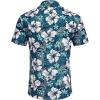 COOFANDY Men’s Hawaiian Shirt Short Sleeve Casual Button Down Tropical Summer Beach Aloha Shirts(Green / White Floral)