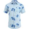 COOFANDY Men’s Hawaiian Shirt Short Sleeve Casual Button Down Tropical Summer Beach Aloha Shirts(Light Blue / Blue Floral)
